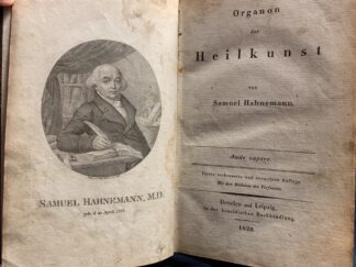 <p class="headtitle">Die Geburt der Homöopathie</p><b>Hahnemann, Samuel.</b><br />Organon der Heilkunst.