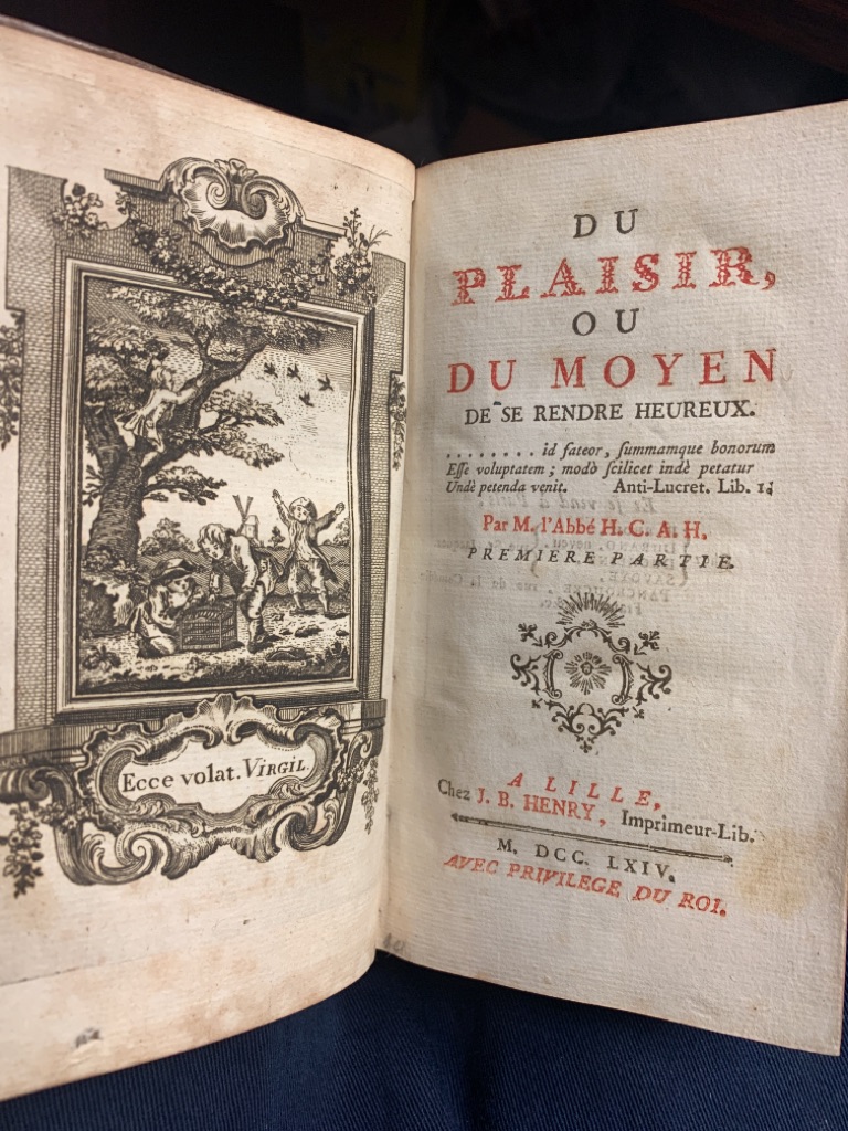 <b>Hennebert, Jean Baptist Francois.</b><br />Du Plaisir Ou Du Moyen De Se Rendre Heureux. Par M. l`Abbé H. C. A. H.