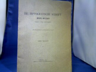 <b>Nelson, Axel.</b><br />Die Hippokratische Schrift: De flatibus. Text und Studien. Griechisch-Lateinisch.