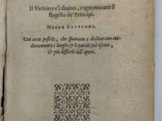 <p class="headtitle">Admiral Cockburns copy.</p><b>Aretino, Pietro.</b><br />Capricciosi & piacevoli Ragionamenti di M. Pietro Aretino, Il Veretiere e`l divino cognominato il flagello de` Principi.