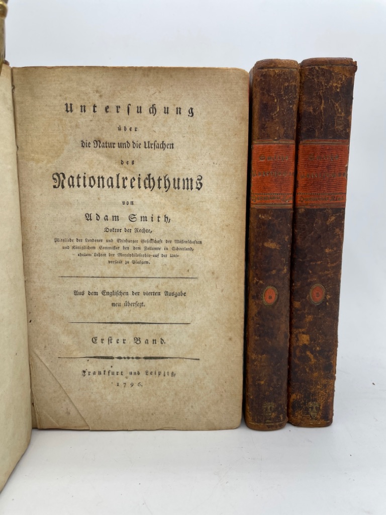 <b>Smith, Adam und Christian Grave (Übersetzung).</b><br />Untersuchung über die Natur und die Ursachen des Nationalreichthums. Aus dem Englischen der vierten Ausgabe neu übersetzt (von Christian Garve).