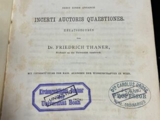 <b>Papst Alexander III. und Magister Rolandus.</b><br />Summa Magistri Rolandi nachmals Papst Alexander III. Incerti auctoris quaestiones. [Herausgegeben von Friedrich Thaner].