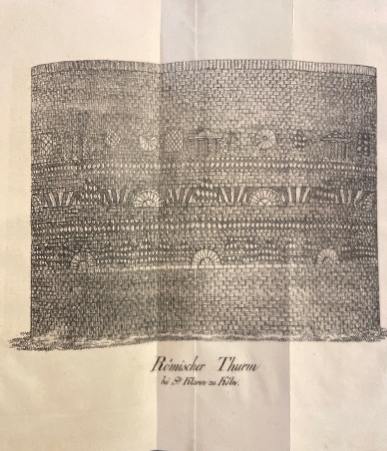 <p class="headtitle">Wallraf über Köln.</p><b>Wallraf, Ferdinand.</b><br />Sammlung von Beiträgen zur Geschichte der Stadt Köln und ihrer Umgebungen ; Erster Band, enthaltend Schriften vom Prof. Wallraf. Mit fünf Abbildungen in Steindruck. – Bild 3