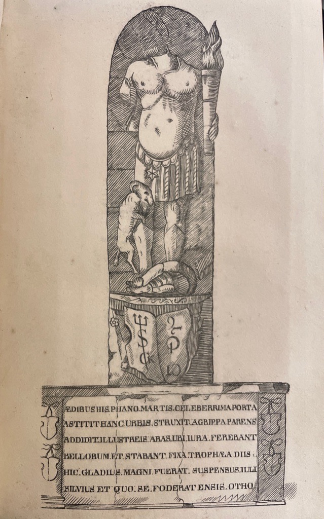 <p class="headtitle">Wallraf über Köln.</p><b>Wallraf, Ferdinand.</b><br />Sammlung von Beiträgen zur Geschichte der Stadt Köln und ihrer Umgebungen ; Erster Band, enthaltend Schriften vom Prof. Wallraf. Mit fünf Abbildungen in Steindruck. – Bild 4