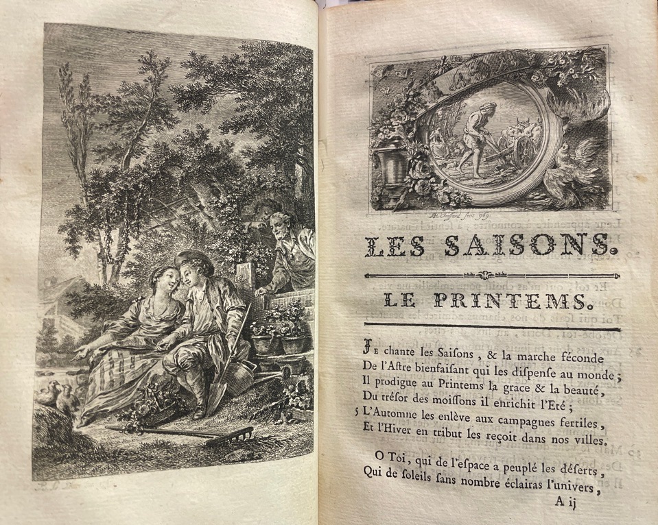 <b>Saint-Lambert, J.F. de.</b><br />Les saisons. Poëme. Deuxieme partie: L`Abenaki, Sara Th. Ziméo. Contes. Pieces fugitives. Fables orientales. – Bild 2