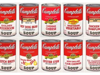 <b>Warhol, Andy.</b><br />Andy Warhol "Soup Can Series II"  Suite of 10 Silk Screen Prints from Sunday B Morning.