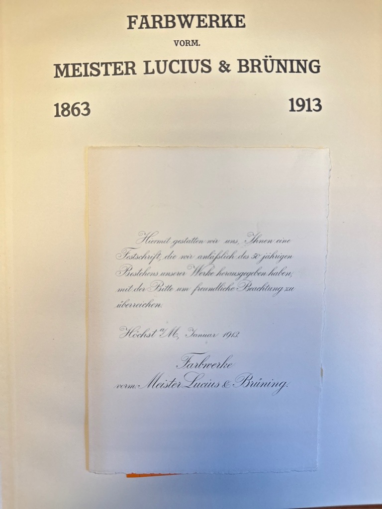 <b>Farbwerke Hoechst (Hg.).</b><br />Farbwerke Hoechst vorm. Meister Lucius & Brüning 1863 1913. – Bild 2