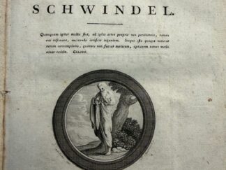 <p class="headtitle">Kantschüler und Gatte der Saloniere Henriette Herz über den SCHWINDEL.</p><b>Herz, Marcus [Naphtali].</b><br />Versuch über den Schwindel. [Marcus Herz, d. A. D. Arztes am Lazareth der jüdischen Gemeinde zu Berlin, K. Pr. Prof. der Philosophie, Hochf. Waldecks. Hofraths und Leibarztes, Versuch über den Schwindel]