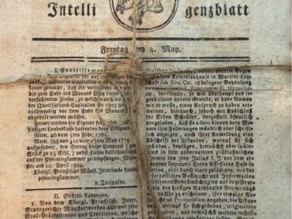 <b></b><br />Münsterisches Intelligenzblatt. Jahrgänge 1804; 1805; 1806; 1807; 1808;1809; 1810; 1811; 1812; 1813; 1816; 1821; 1826; 1827; 1828 und 1830.
