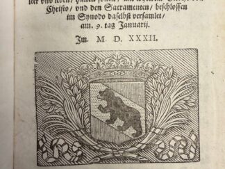<p class="headtitle">BERNER SYNODUS 1527/1728</p><b></b><br />Berner Synodus: Ordnung wie sich die Pfarrer und Prediger zu Statt und Land Bern, in leer und leben, halten sollen, mit wyterem Bericht von Christo, und den Sacramenten, beschlossen im Synodo daselbst versamlet, am 9. Tag Januarij MDXXXII. Wieder von neuem aufgelegt