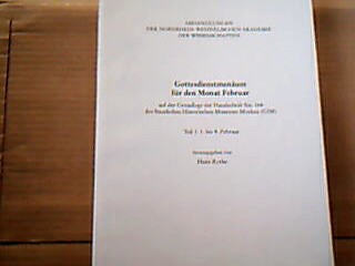 <b>Rothe, Hans (Hrsg.).</b><br />Gottesdienstmenäum für den Monat Februar.