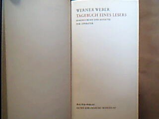 <b>Weber, Werner.</b><br />Tagebuch eines Lesers.