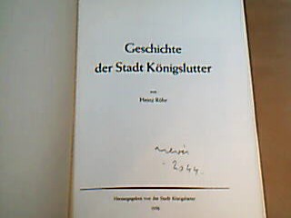<b>Röhr, Heinz.</b><br />Geschichte der Stadt Königslutter