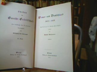 <b>Wustmann, Rudolf.</b><br />Weimar und Deutschland 1815 1915